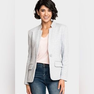 Gibson Notch Collar Knit Blazer in Heather Grey M